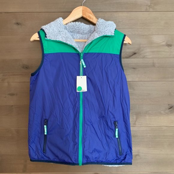 MINI BODEN Cozy Reversible Shaggy Fleece Vest NWT! - Picture 2 of 4